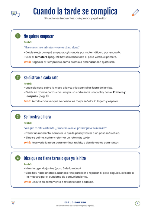 Tardes en calma: rutina visual imprimible para la tarea y la merienda (7 a 10 años)