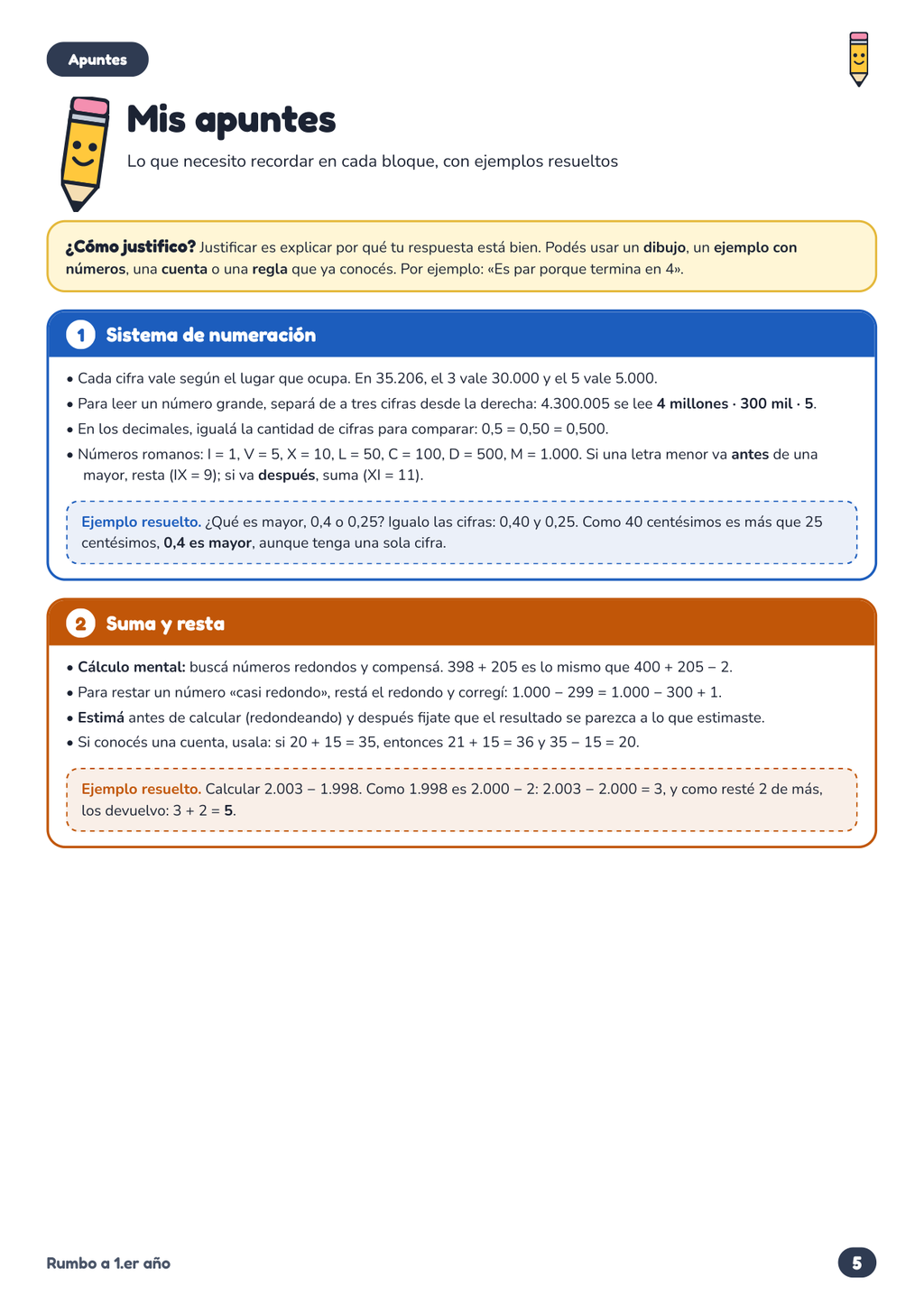 Rumbo a 1.er año: Matemática para hacer en casa + Juegos de regalo