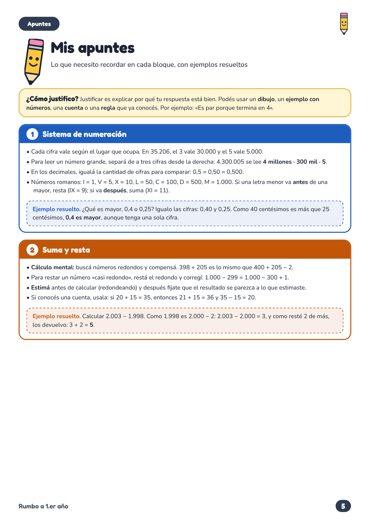 Rumbo a 1.er año: Matemática para hacer en casa + Juegos de regalo